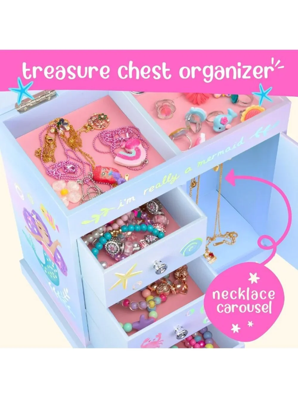 Musical Mermaid Jewelry Box for Girls - Enchanting Storage & Playful Design